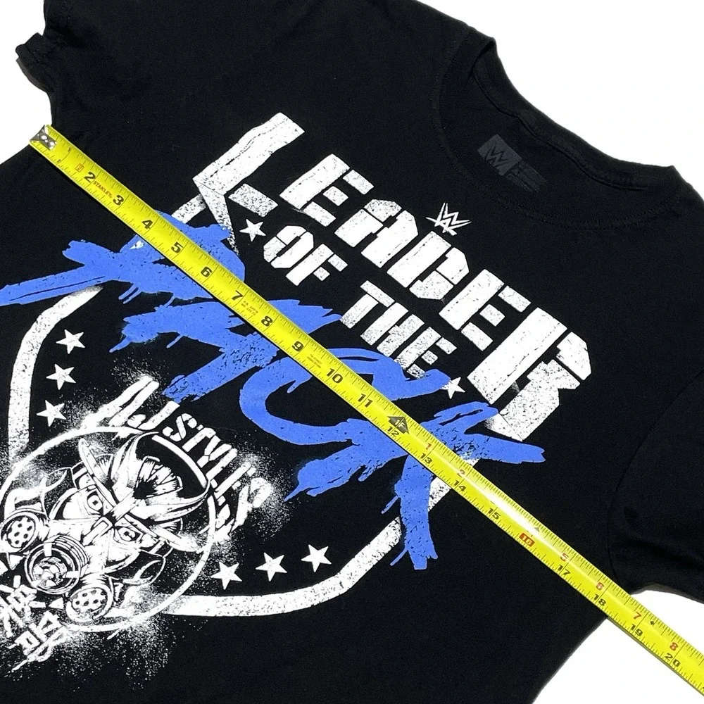 WWE Authentic T-shirt AJ‎ Styles Black Men's Medium DOUBLE SIDED Logo